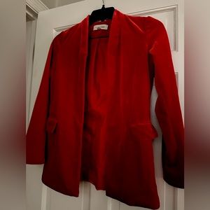 *CLEARANCE* Gorgeous Red Velvet Calvin Klein Jacket / Blazer - Size 4P